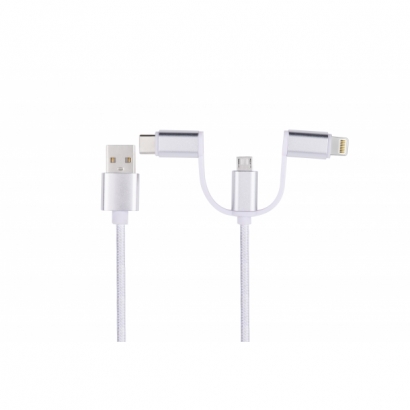 USB Cable 3 in 1  ( microUSB, Lightning, Type C )